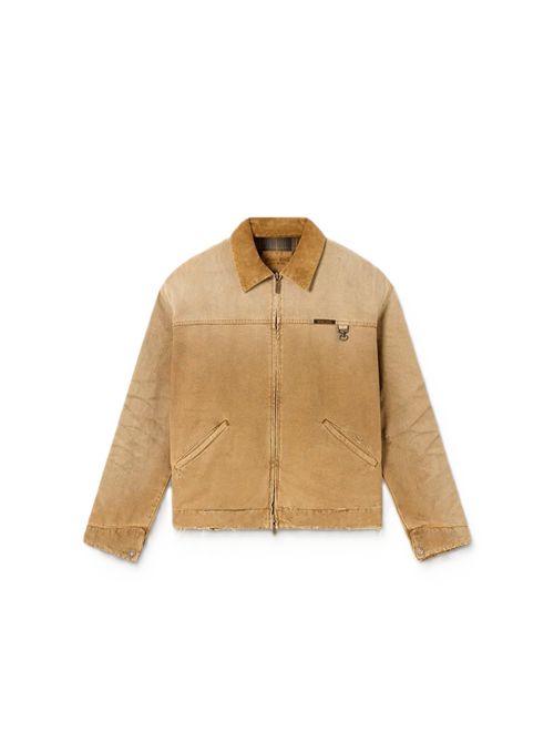 Giacca reversibile unisex in cotone beige con motivo check Golden Goose | GUP02747.P002655.55559CARTOUCHE